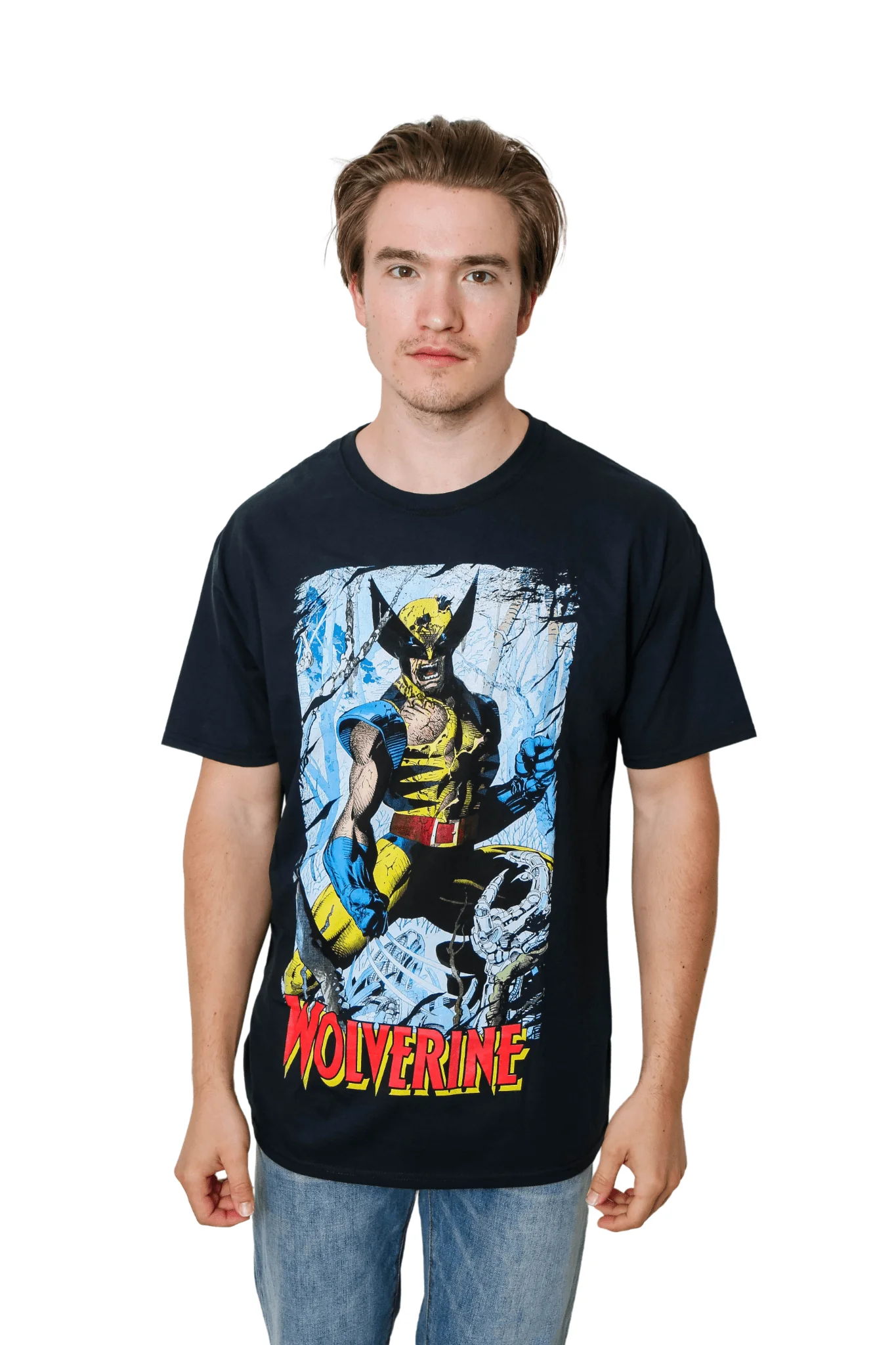 Wolverine 90's Cover By Jim Lee Marvel Comics Adult T-Shirt - Image 2