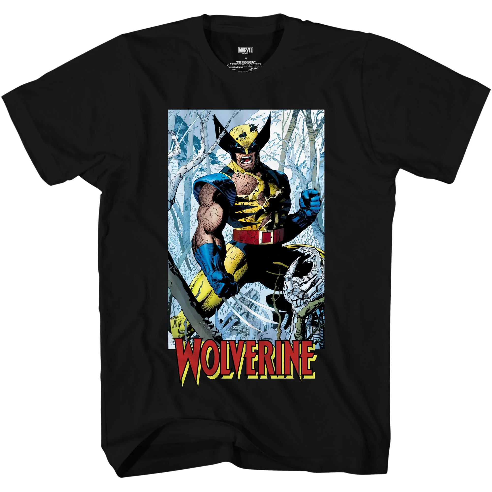 Wolverine 90's Cover By Jim Lee Marvel Comics Adult T-Shirt - Image 1