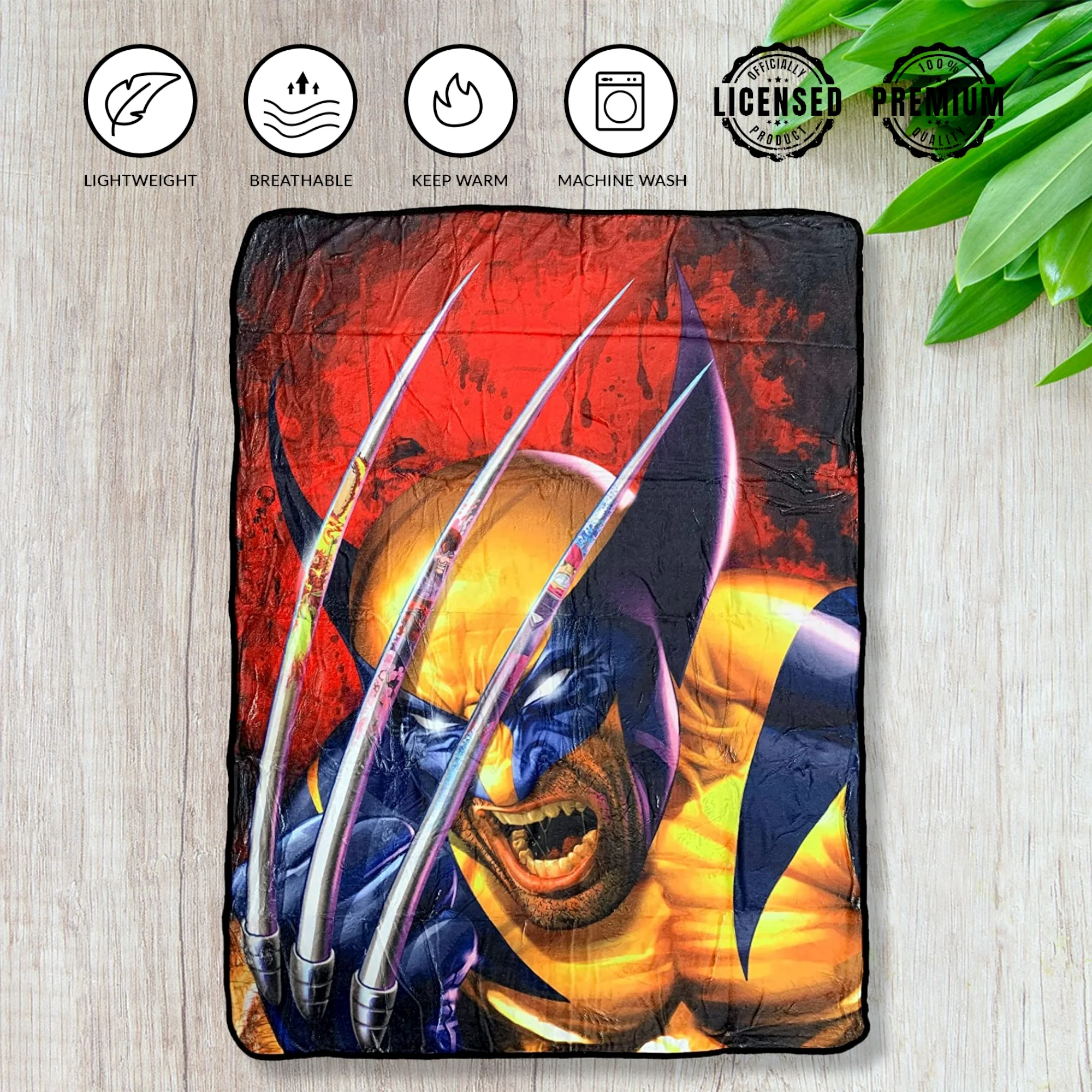 X-Men Wolverine Claw by Greg Horn Marvel Fleece Throw Soft Lightweight Blanket 45x60 Inches - Image 2