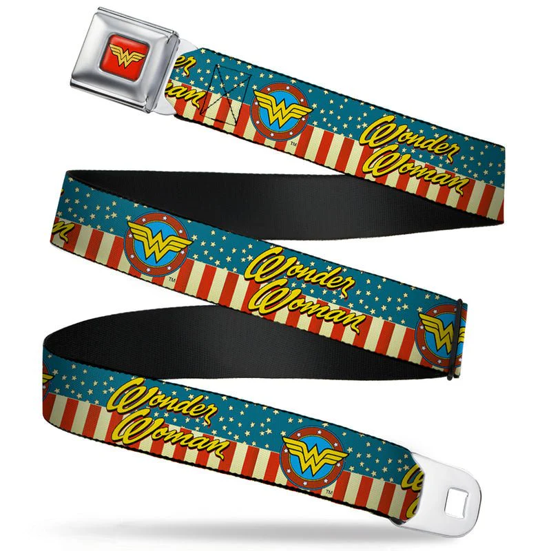 Wonder Woman Logo Americana DC Comics Seatbelt Belt - Image 1
