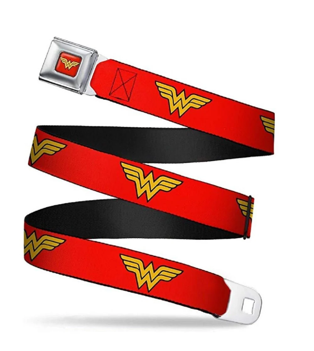Wonder Woman Red Logo DC Comics Seatbelt Belt - Image 1