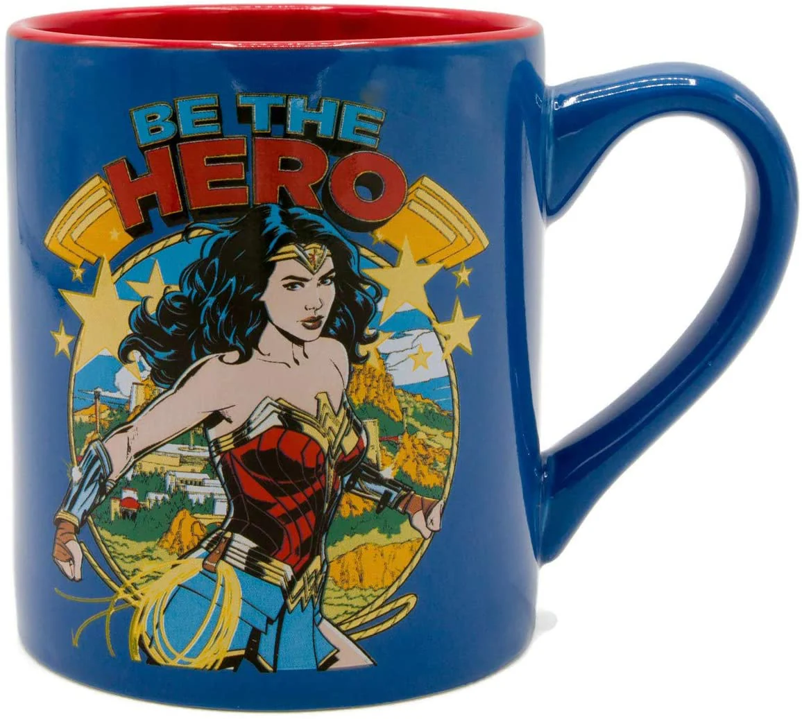 Wonder Woman Retro Cover be the Hero 14oz Ceramic Coffee Mug - Image 1