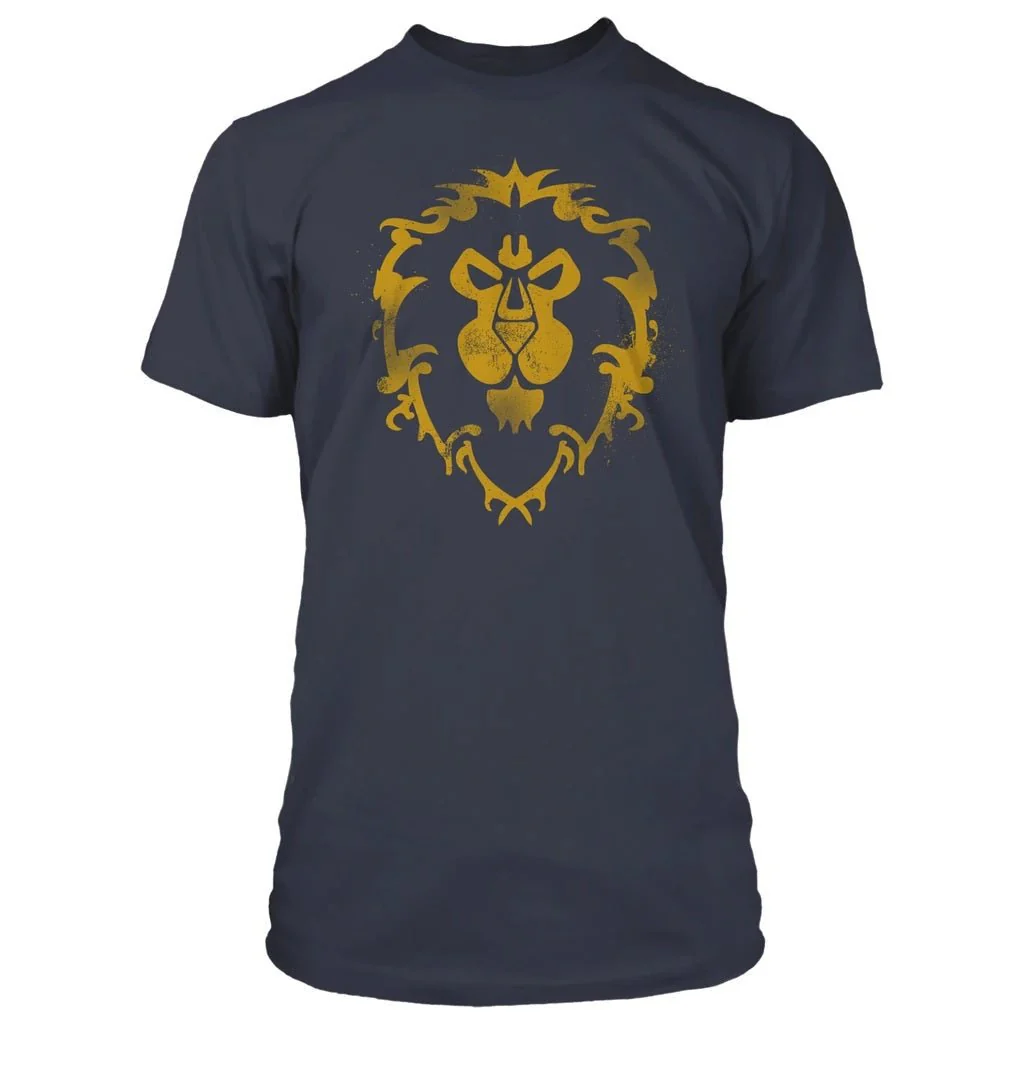 World Of Warcraft Cracked Alliance Logo Offcially Licesned Adult T Shirt - Image 1