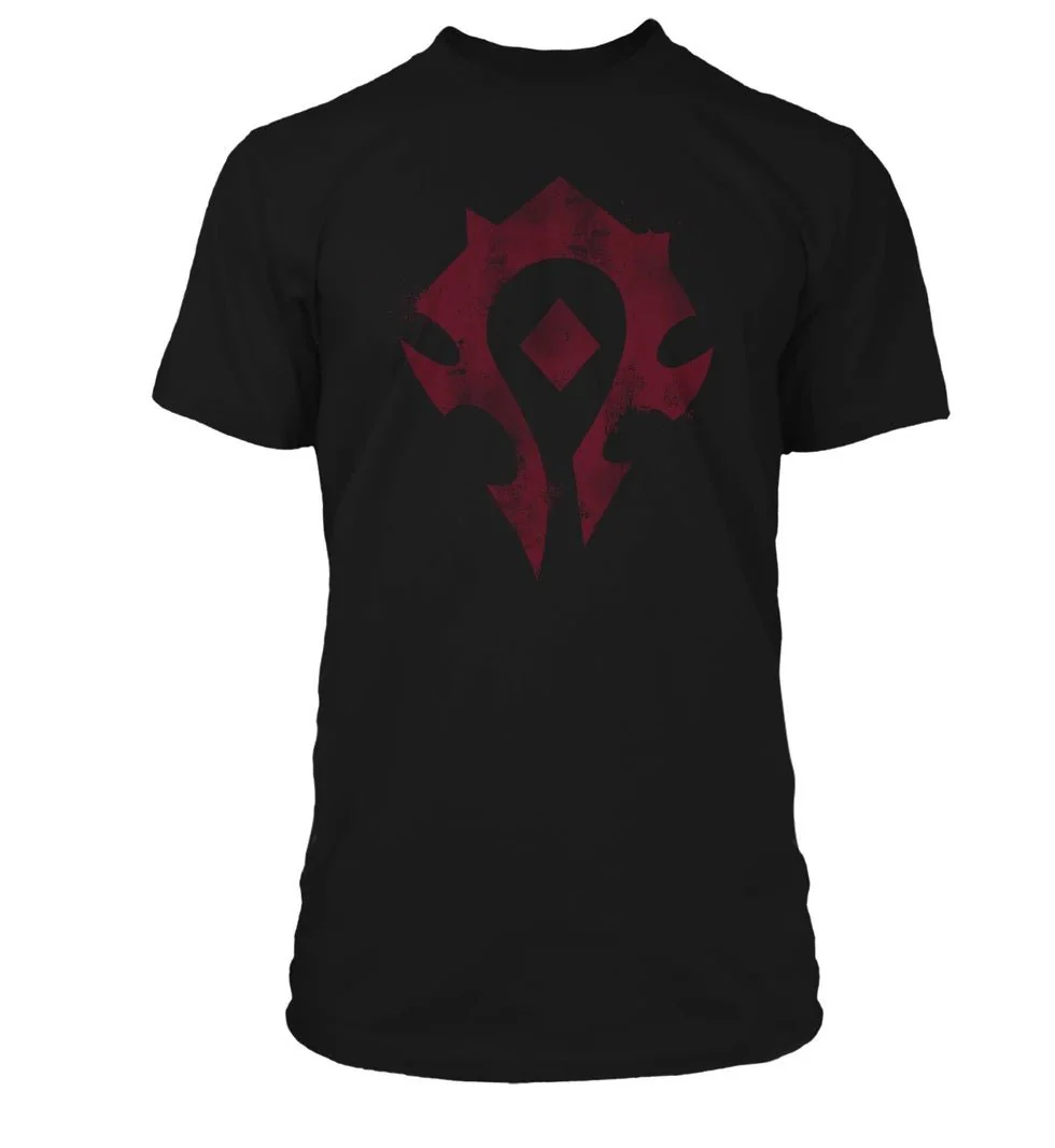 World Of Warcraft Cracked Horde Logo Offcially Licesned Adult T Shirt - Image 1