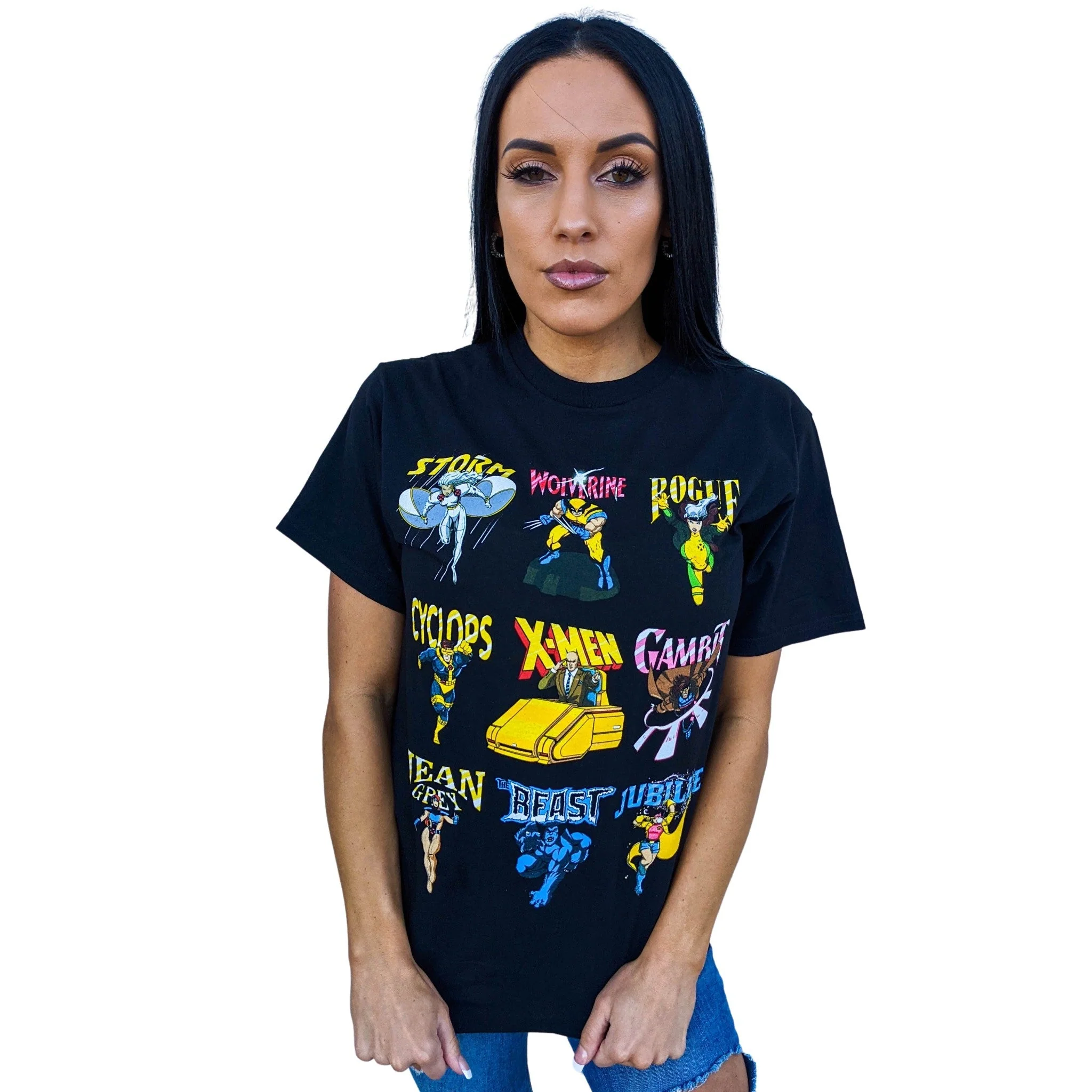 X-Men 90's Animated Series Group Marvel Comics Adult T Shirt - Image 2
