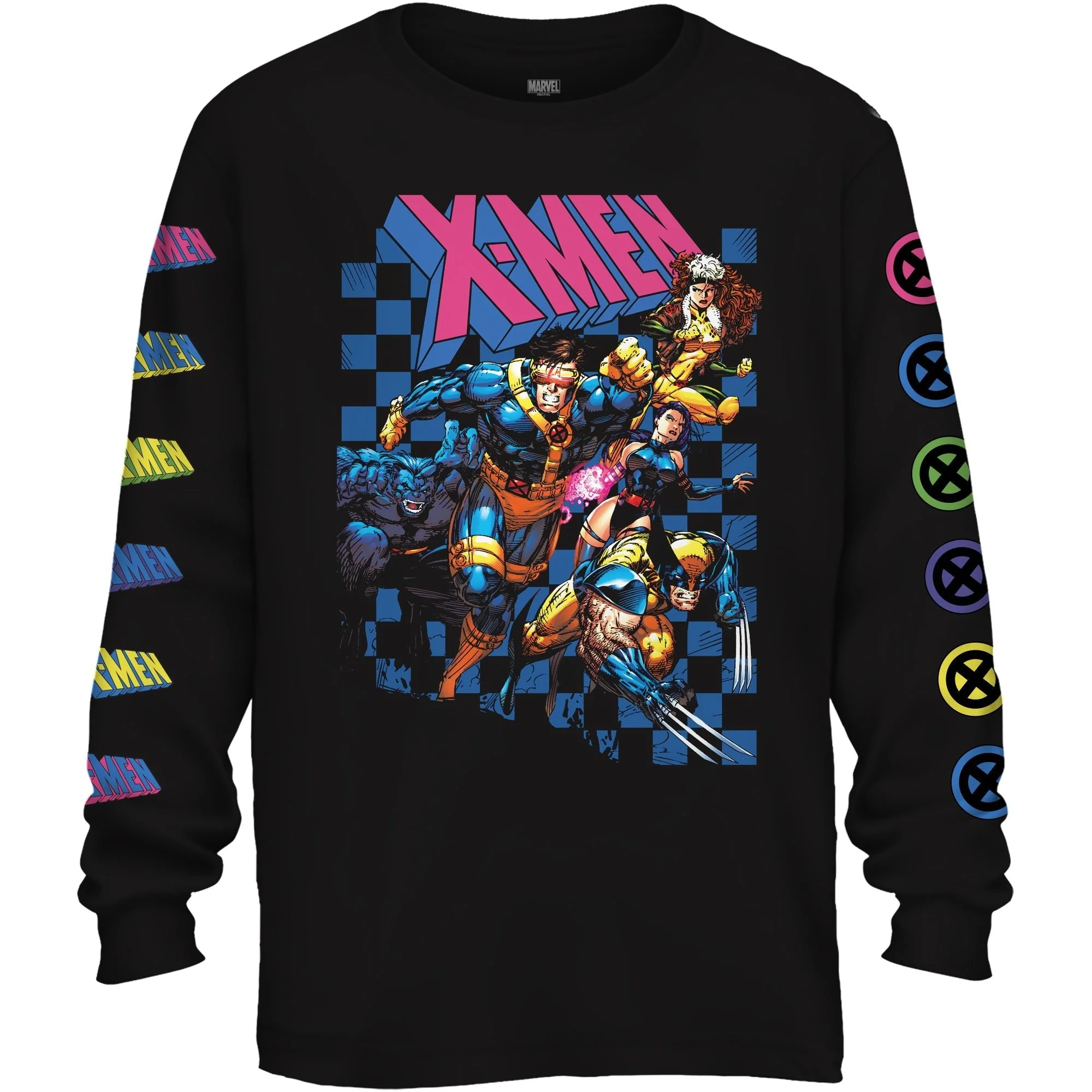 X-Men 90’s Group Shattershot Marvel Adult Long Sleeve T Shirt