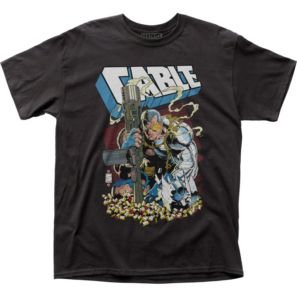 X-Men Cable Shell Casings Marvel Comics Adult T-Shirt - Image 1