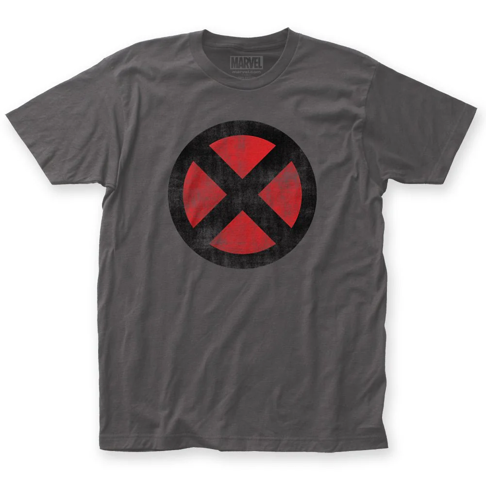 X-Men Distressed Logo Marvel Comics Adult T-Shirt - Image 1