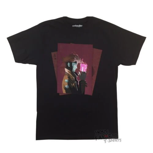 X-Men Gambit Ace Of Cards Marvel Comics Adult T-Shirt - Image 2