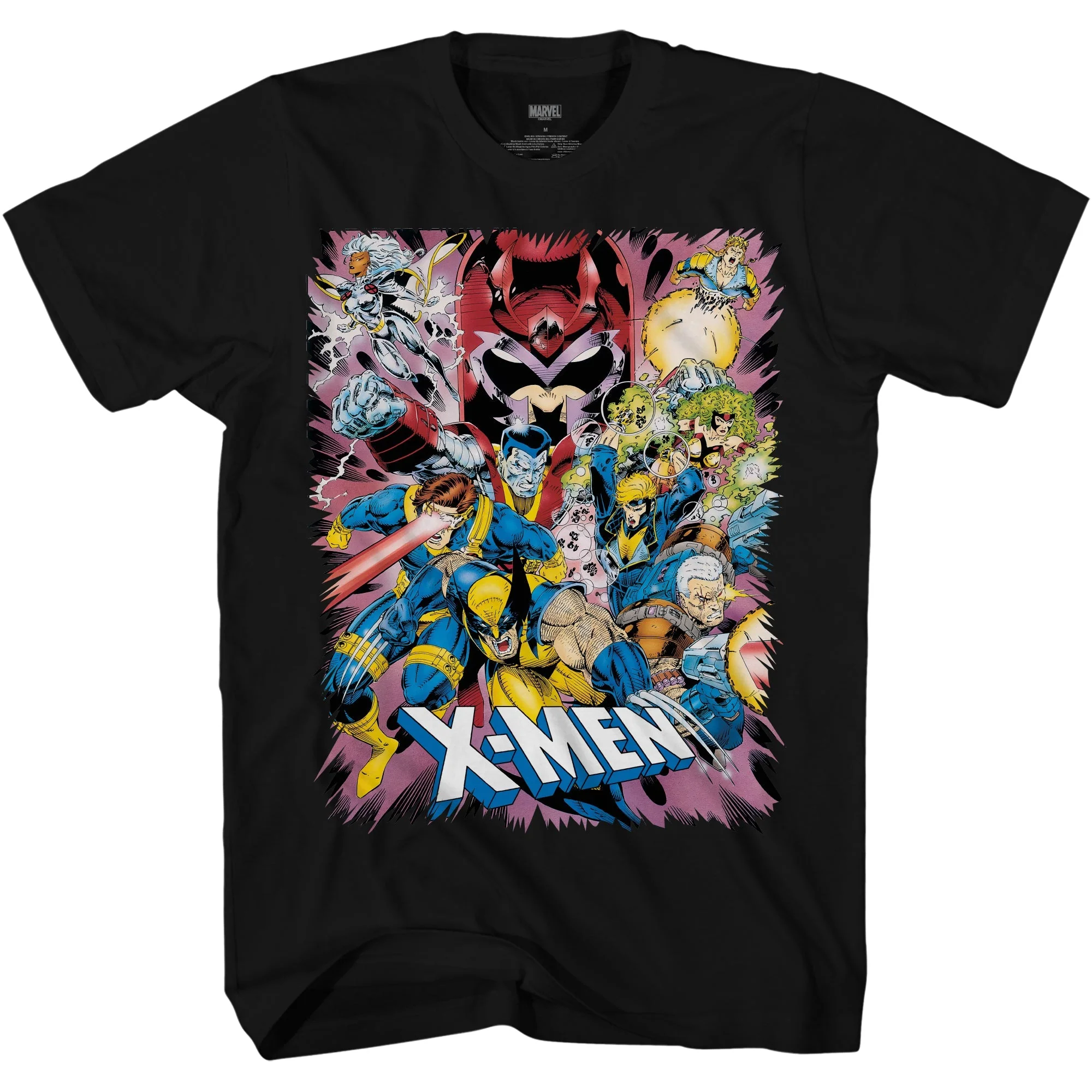 X-Men Jump Out Team 90's Marvel Comics Adult T Shirt - Image 1