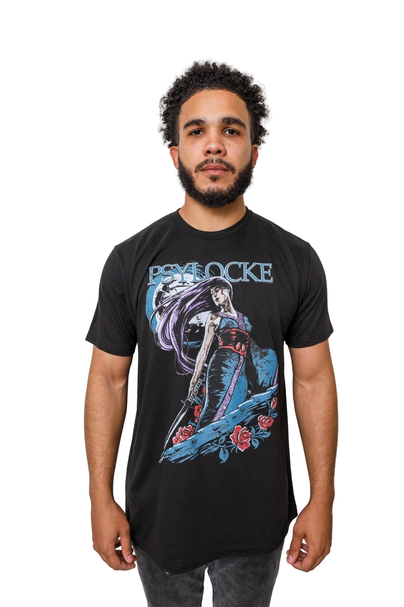 X-Men Psylocke Moon Marvel Comics Adult T-Shirt - Image 2