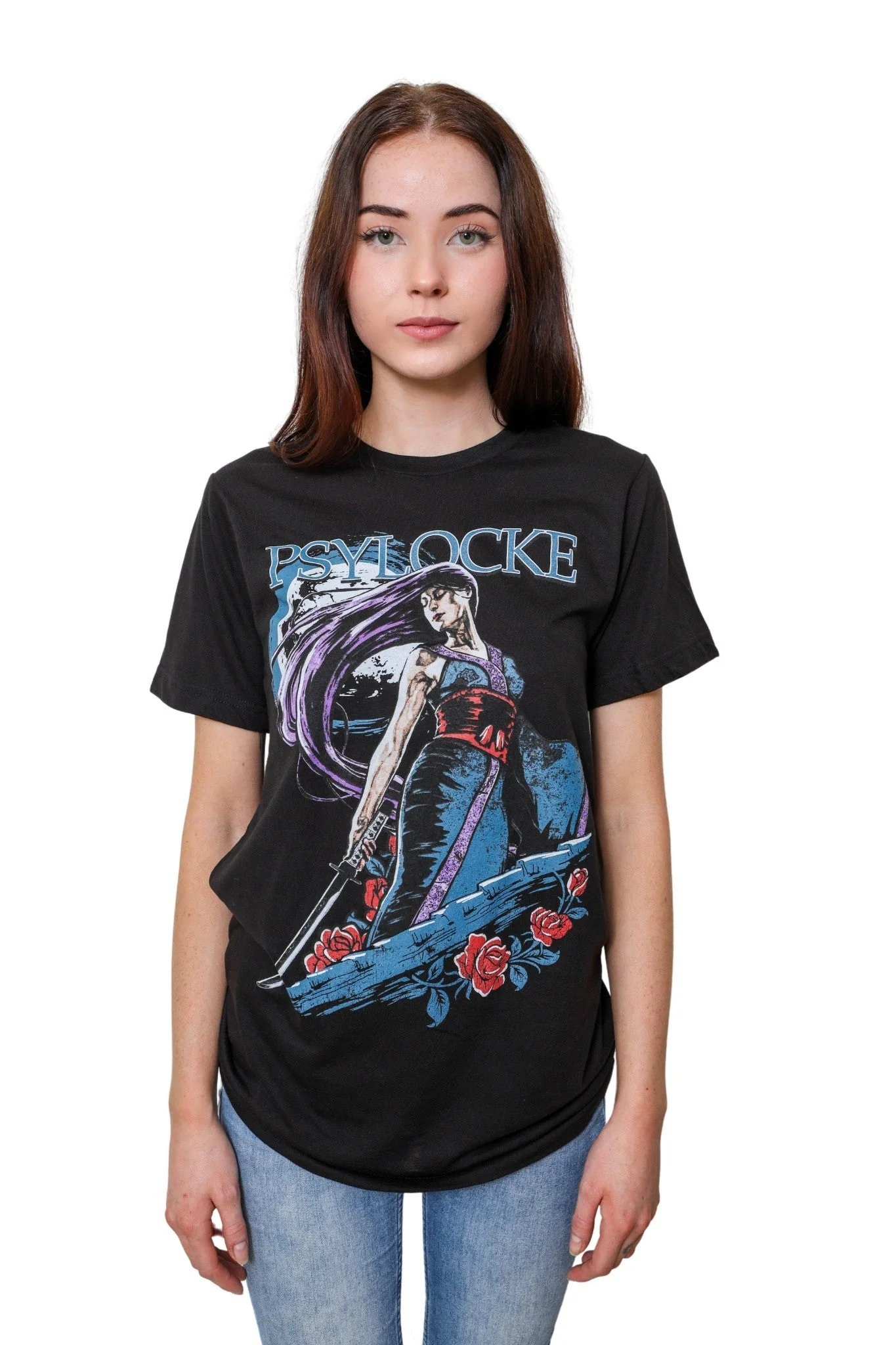 X-Men Psylocke Moon Marvel Comics Adult T-Shirt - Image 3