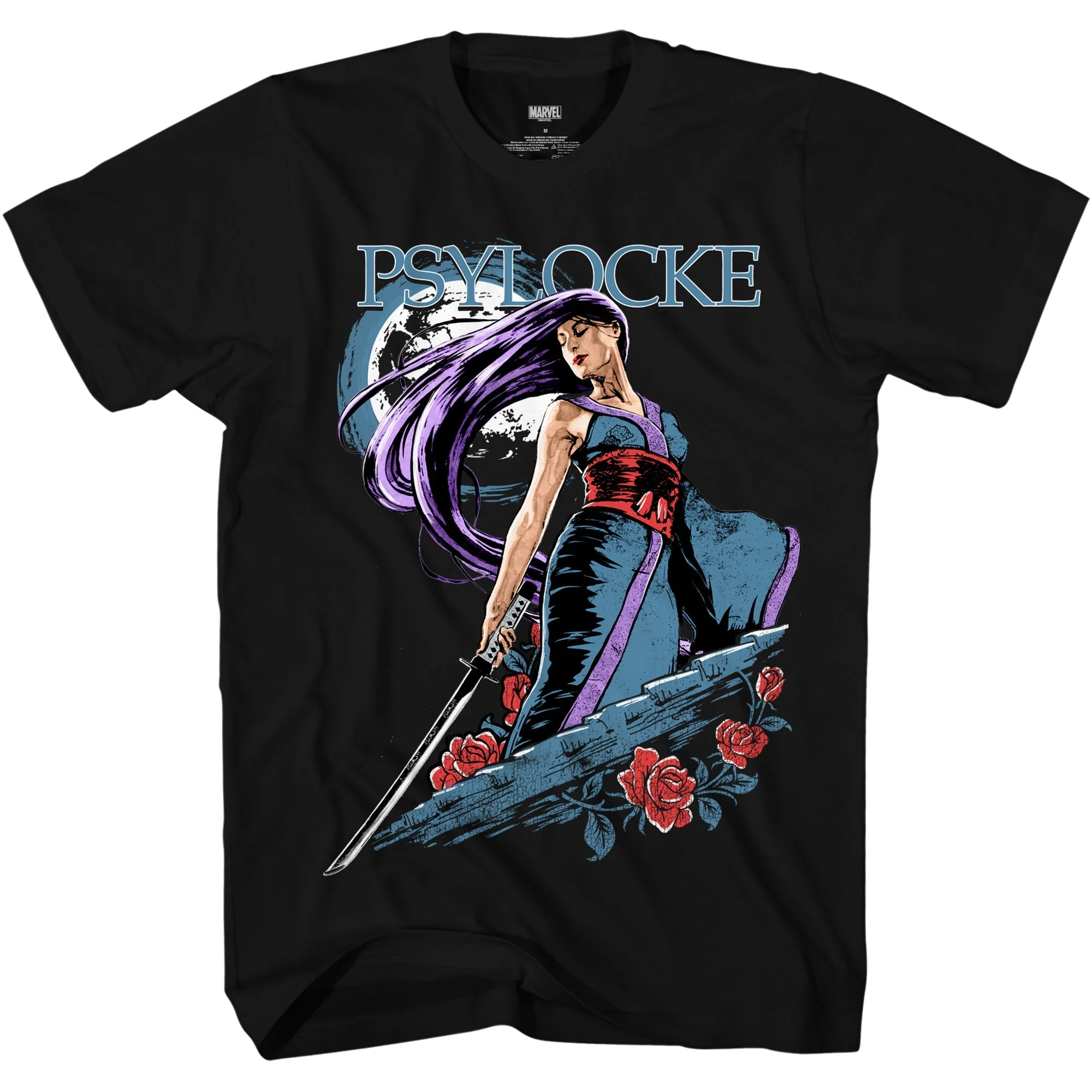 X-Men Psylocke Moon Marvel Comics Adult T-Shirt - Image 1