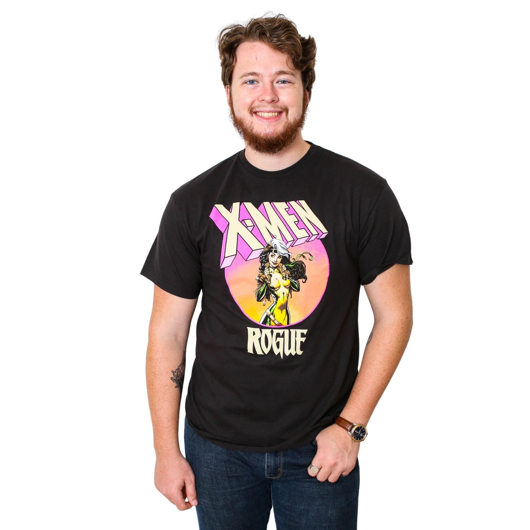 X-Men Rogue 90's Circle Marvel Comics Adult T-Shirt - Image 2