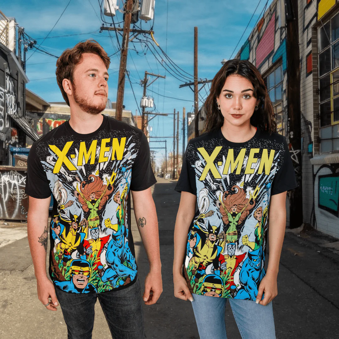 X-Men The Gang Marvel Comics Adult T-Shirt - Image 2