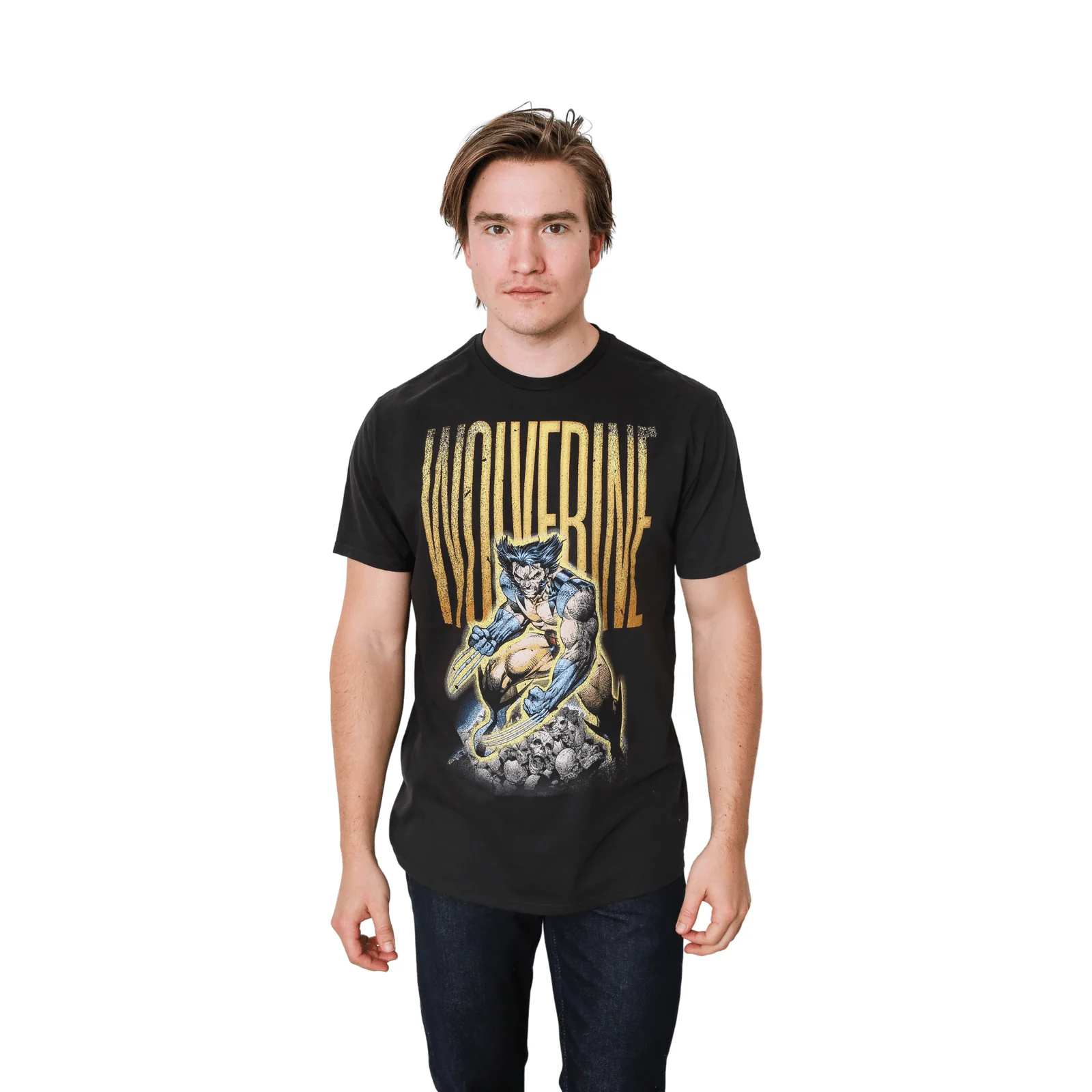 X-Men Wolverine Skull Pile Marvel Comics Adult T-Shirt - Image 3