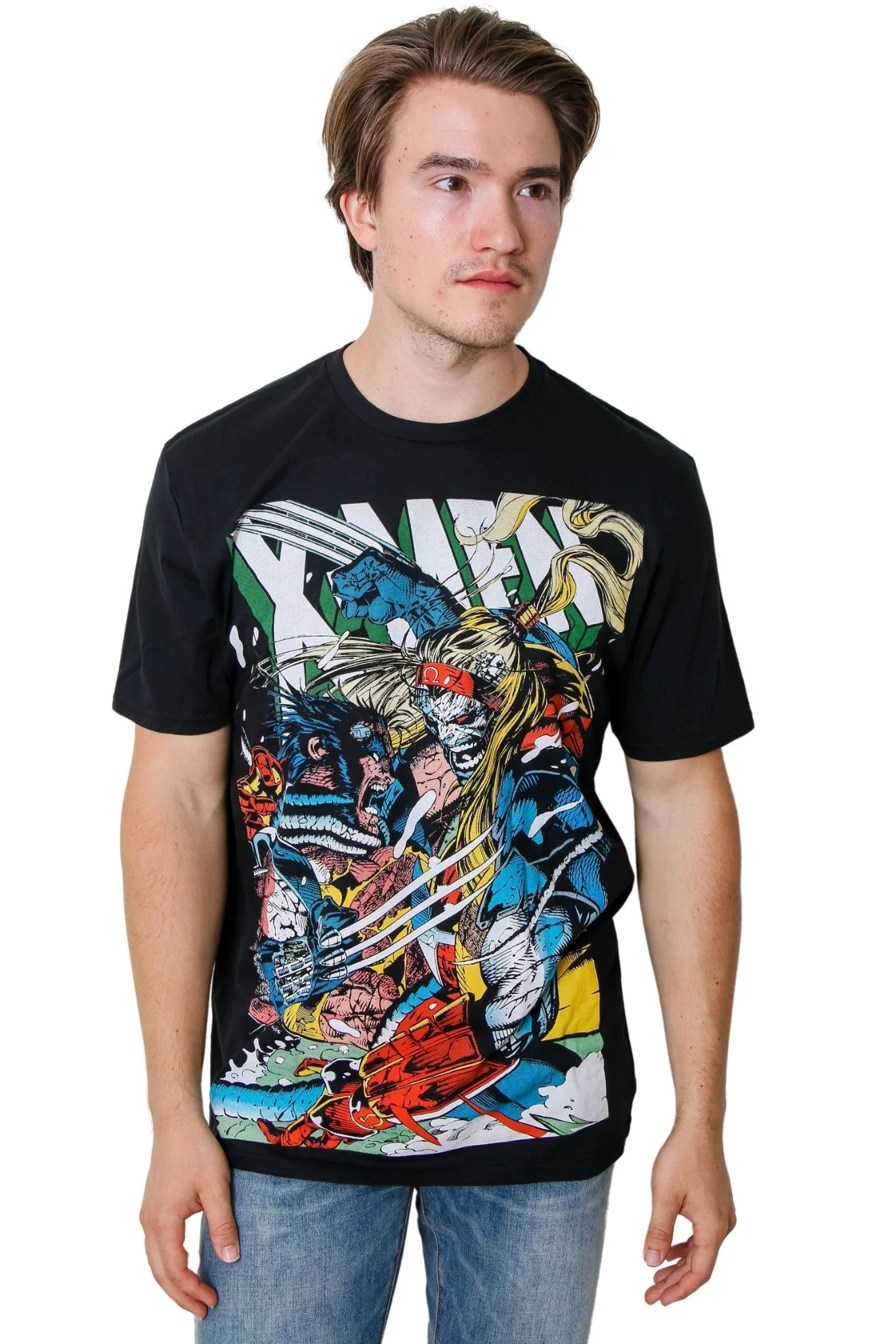 X-Men Wolverine vs Omega Marvel Licensed Adult T-Shirt - Image 2