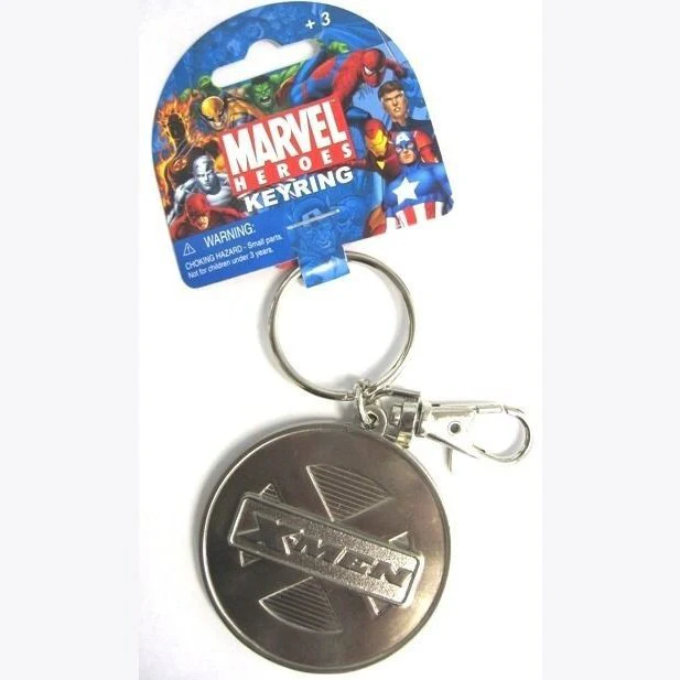 X-Men X Logo Marvel Comics Pewter Key Chain Key Ring - Image 1