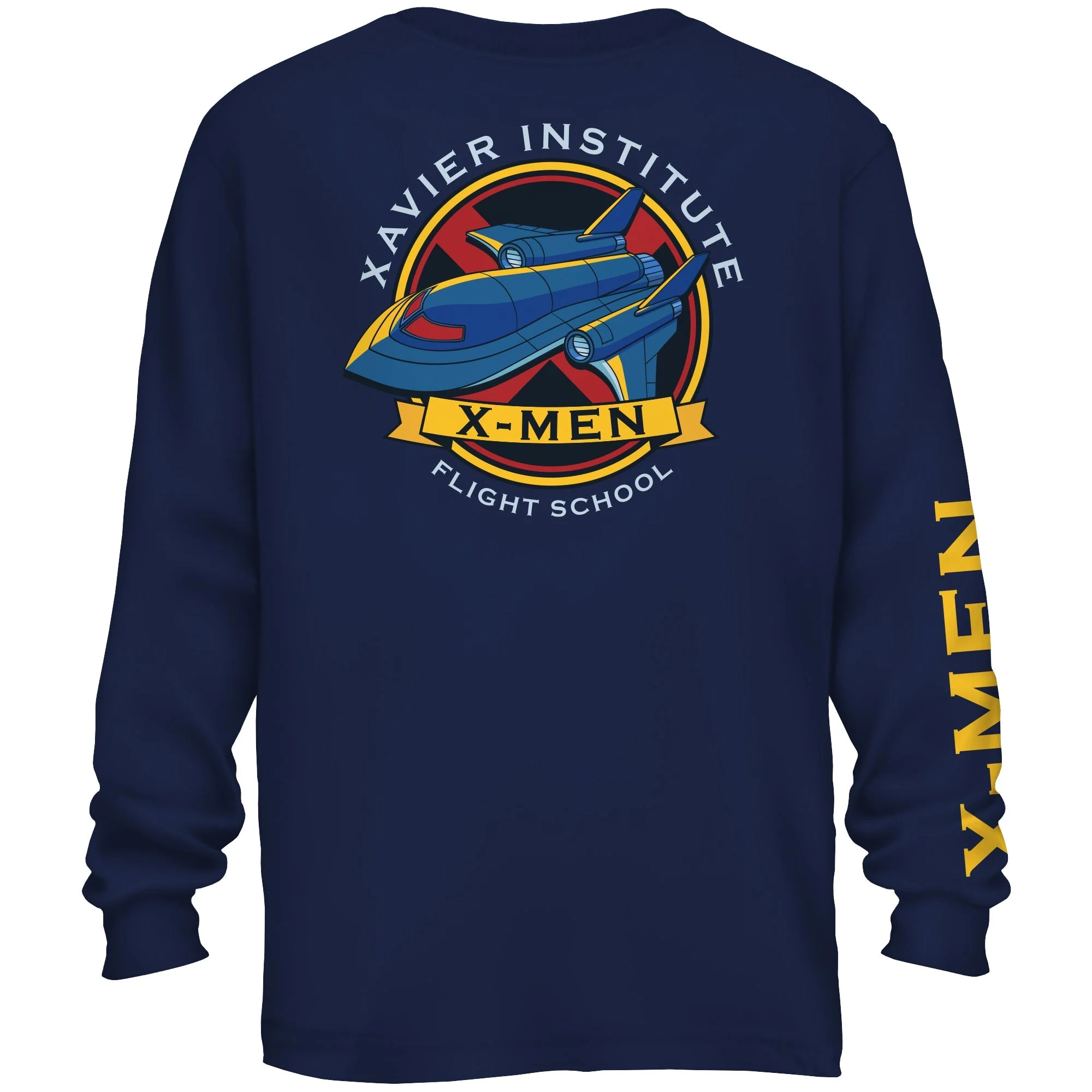 X-Men Xavier Institute Flight School Blackbird Marvel Long Sleeve T Shirt - Image 2