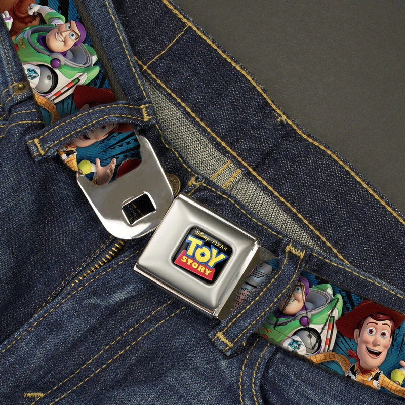 Disney Toy Story Characters Running Full Color Seatbelt Belt - Image 2
