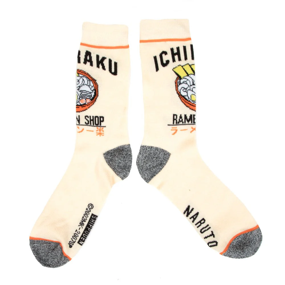 Naruto Shippuden Hidden Leaf Ramen 3 Pack Crew Socks - Image 1
