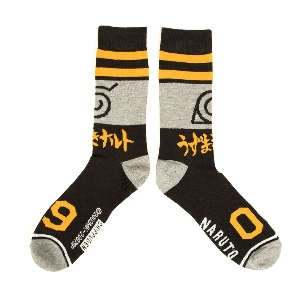 Naruto Shippuden Hidden Leaf Ramen 3 Pack Crew Socks - Image 3