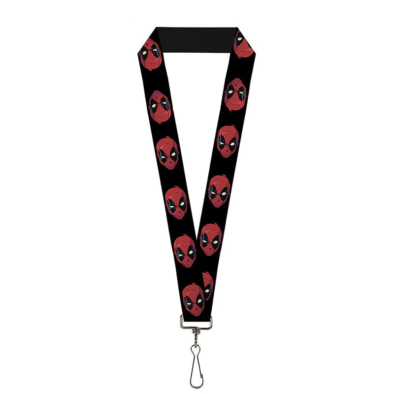 Deadpool Head Marvel Comics Lanyard Neck Strap Id Holder - Image 1