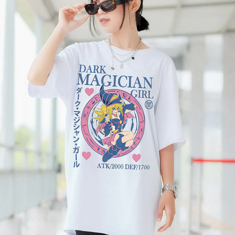 Yu-Gi-Oh! - Duel Dark Magician Girl Stats Adult T-Shirt - White - Officially Licensed - Image 2