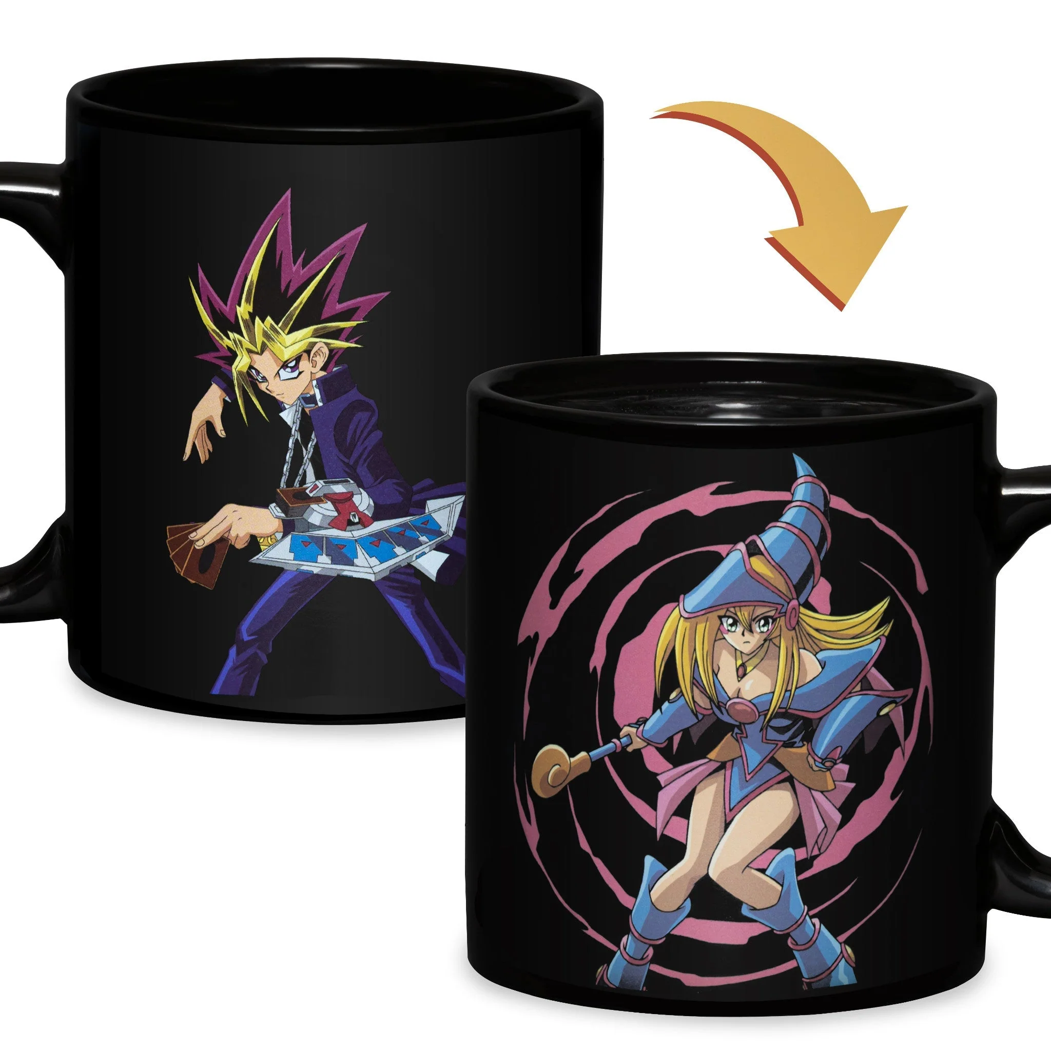YU-GI-OH Yugi and Dark Magician Girl 15 oz. Heat Change Ceramic Coffee Mug - Image 1